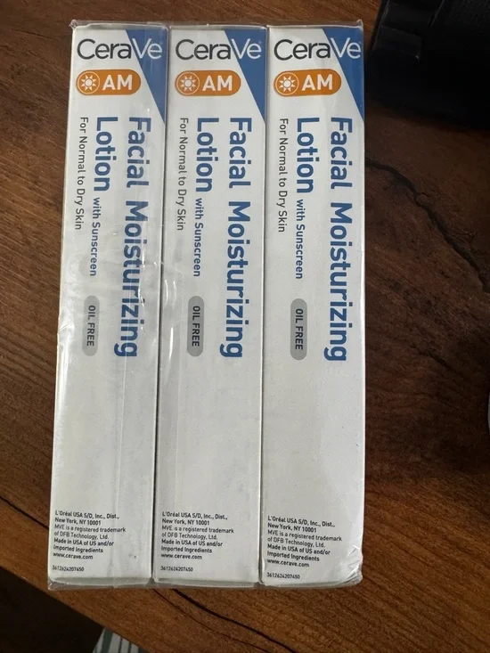 Cerave AM Facial Moisturizing Lotion with Sunscreen - Bundle of 3 NIB & sealed! - Picture 2 of 2